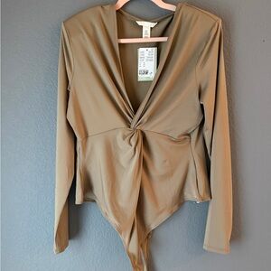 H&M Tan Long Sleeve Bodysuit